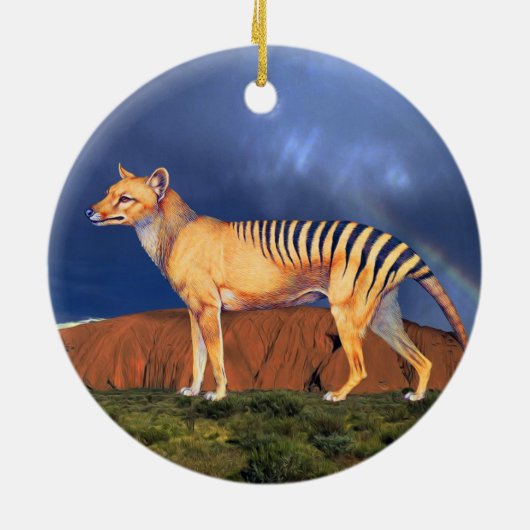 Thylacine (tasmanischer Tiger) Keramik Ornament (Hinten)