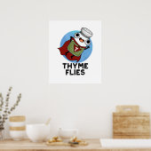 Thyme Flies Funny Herb Pub Poster (Küche)