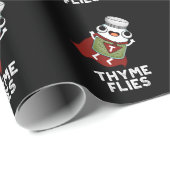 Thyme Flies Funny Herb Pun Dark BG Geschenkpapier (Rolleneckpunkt)