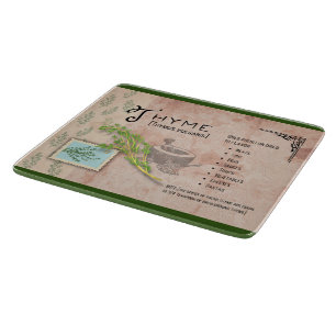 Thyme Herb Botanical Info Small Cutting Board Schneidebrett