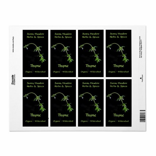 Thyme Herbal Labels (Vorne)