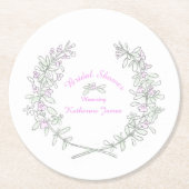 Thyme Kranz personalisierten Brautparty Untersetze Runder Pappuntersetzer (Vorderseite)