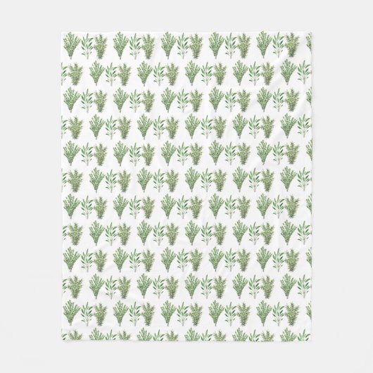 Thyme Kräutern Botanische Sage Rosemary Green Patc Fleecedecke (Vorderseite)