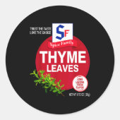Thyme Leaves Halloween Sce Costume Group Matching Runder Aufkleber (Vorderseite)