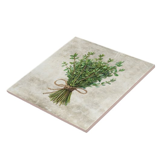 Thyme Rustic Herbs Spices Faux Ceramic Tile Fliese (Seite)
