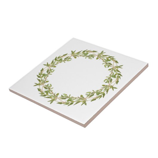 THYME WREATH 4,25" Keramik Tile Fliese (Seite)