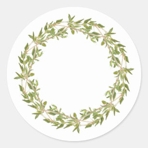 THYME WREATH Große Round Stickers