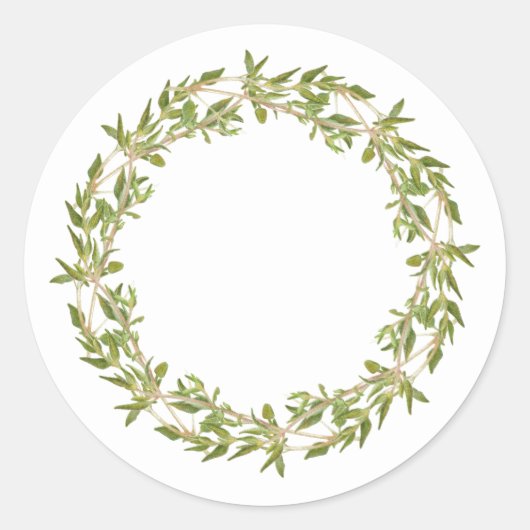 THYME WREATH Große Round Stickers (Vorderseite)
