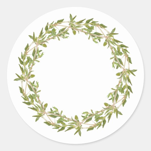 THYME WREATH Kleine Round Stickers (Vorderseite)