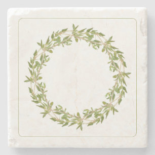 THYME WREATH Marble Stone Untersetzer