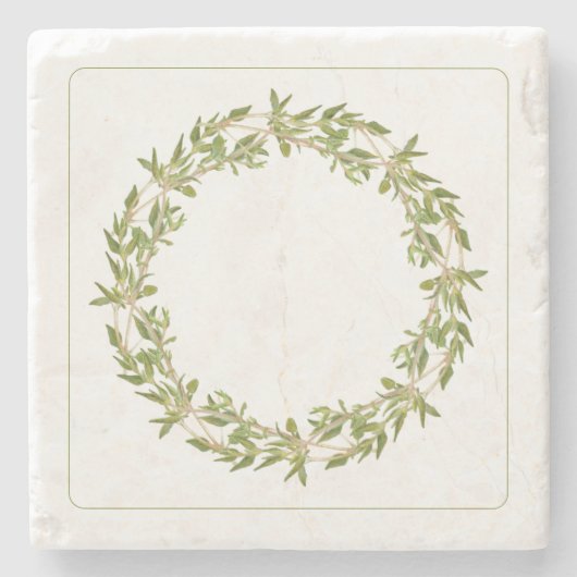THYME WREATH Marble Stone Untersetzer (Vorderseite)
