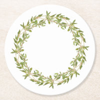 THYME WREATH Round Paper Untersetzer