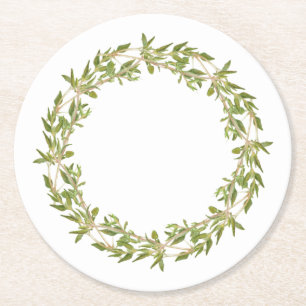 THYME WREATH Round Paper Untersetzer