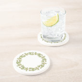 THYME WREATH Round Sandstone Untersetzer (Seite)