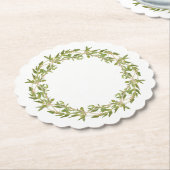 THYME WREATH Rund-Papier Untersetzer (angewinkelt)
