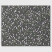 Thymian Floral Muster Dunkelgrau Wrapping Paper Geschenkpapier (Flach)