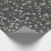 Thymian Floral Muster Dunkelgrau Wrapping Paper Geschenkpapier (Ecke)