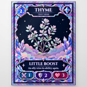 Thymian-Kraut, Regenbogenfolien-Kunst Postkarte