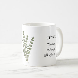 Thymian-Kräuter-Illustration und Anwendungen Kaffeetasse