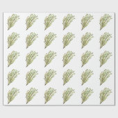 Thymian Kräuterküche Aquarell Rustikal Grün Chic Geschenkpapier (Flach)