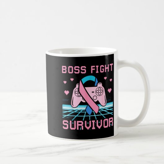 Thyroid Cancer Awareness Boss Fight Survivor Gamer Kaffeetasse (Rechts)