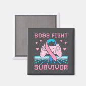 Thyroid Cancer Awareness Boss Fight Survivor Gamer Magnet (Vorderseite/Rückseite)