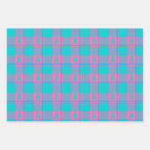 Thyroid Cancer Awareness Plaid Teal Ribbon Geschenkpapier Set