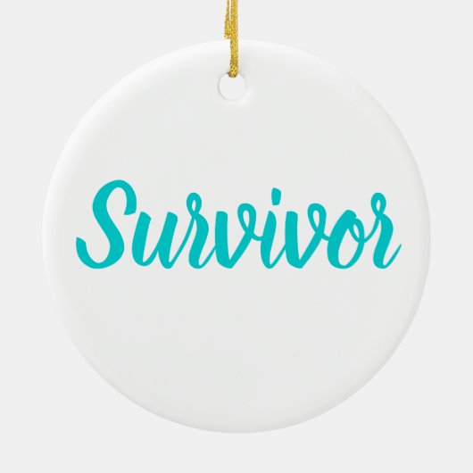 Thyroid Cancer Awareness Plaid Teal Ribbon Keramik Ornament (Hinten)
