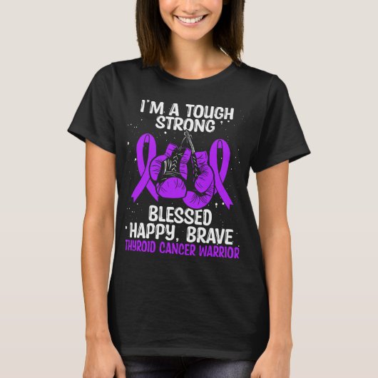 Thyroid Cancer Awareness Survivor Warrior T-Shirt (Vorderseite)
