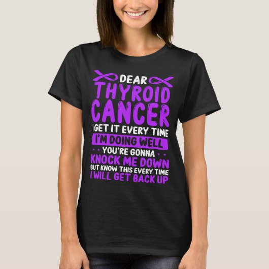 Thyroid Cancer Awareness  Thyroid Cancer Ribbon T-Shirt (Vorderseite)