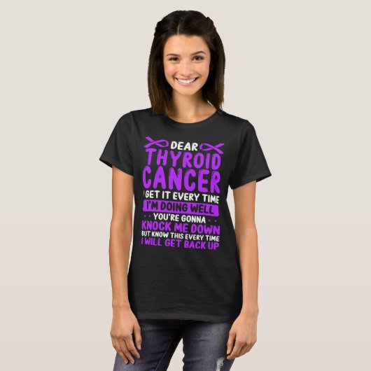 Thyroid Cancer Awareness  Thyroid Cancer Ribbon T-Shirt (Vorne ganz)