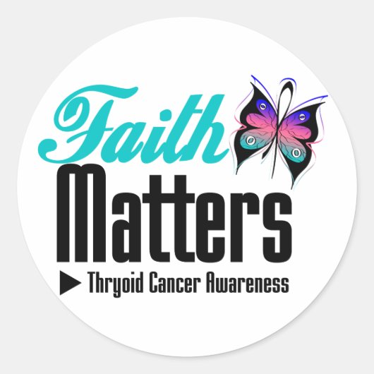 THyroid Cancer FAITH MATTERS Runder Aufkleber (Vorderseite)