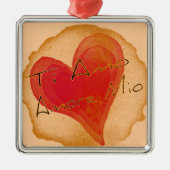 Ti-Amo Amore Mio Silbernes Ornament (Vorne)