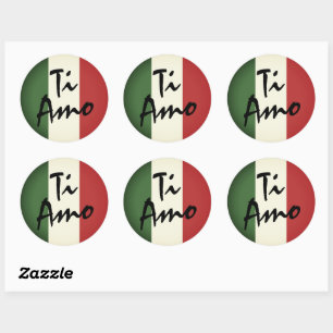 Ti Amo Aufkleber für die italienische Flagge