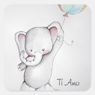 Ti Amo Baby Elephant Stickers