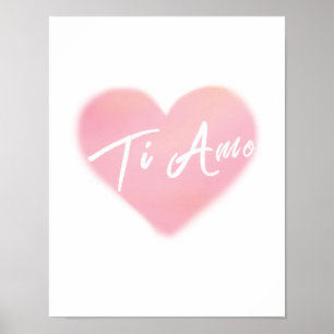 Ti-Amo-Herz-Aquarell-Kunst-Druck-Plakat Poster