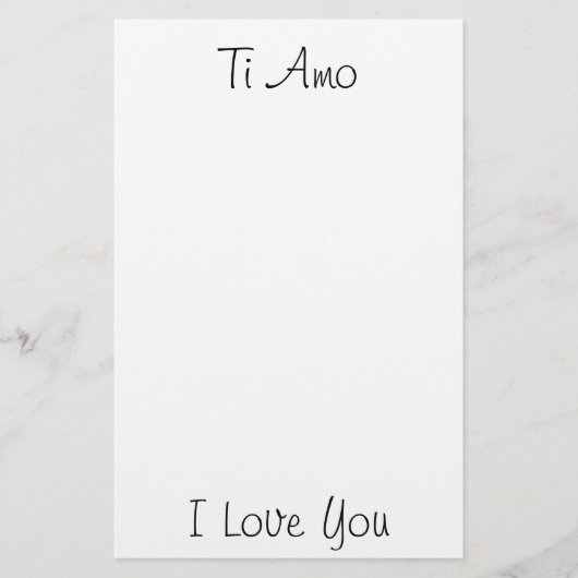 Ti Amo/I Liebe Sie Briefpapier (Vorderseite)