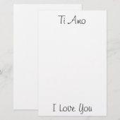Ti Amo/I Liebe Sie Briefpapier (Vorne/Hinten)