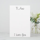 Ti Amo/I Liebe Sie Briefpapier (Stehend Vorderseite)