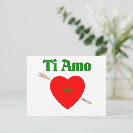 Ti Amo (I Liebe Sie) Postkarte (Stehend Vorderseite)