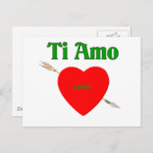 Ti Amo (I Liebe Sie) Postkarte (Vorne/Hinten)