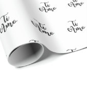 Ti Amo (I love you) Chic Black Script Repeat Geschenkpapier (Rolleneckpunkt)