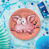 Ti-Schwein PLATTE 9 ZOLL orange Pappteller (Party)