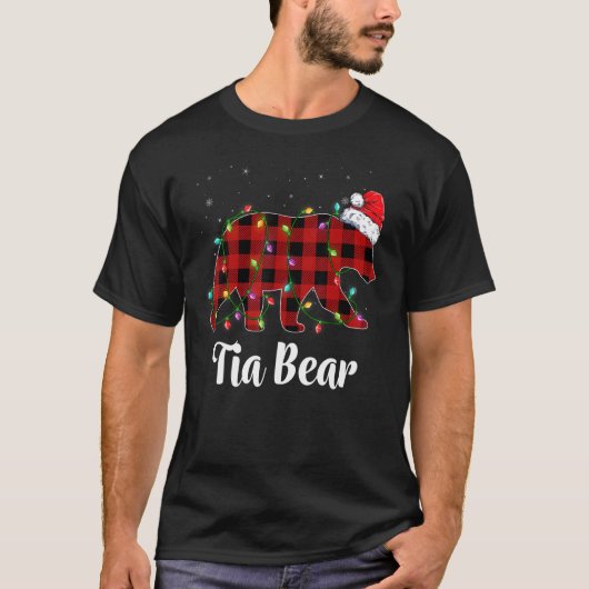 Tia Bear Buffalo Red Plaid Matching Family Christm T-Shirt (Vorderseite)