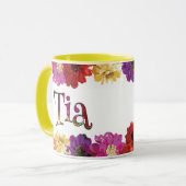 Tia bunter Spaß-BlumenTasse Tasse (Vorderseite Links)
