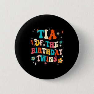 Tia der Geburtstagszwillinge Jungen Mädchen Party  Button