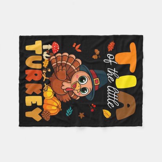 Tia Of The Little Turkey Thanksgiving Baby Shower Fleecedecke (Vorderseite (Horizontal))