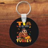 Tia Of The Little Turkey Thanksgiving Baby Shower Schlüsselanhänger (Vorderseite)