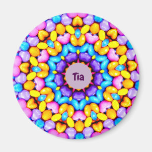 TIA ~ Personalisiertes Ostermuster Fraktal ~ Magnet