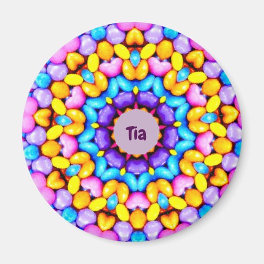 TIA ~ Personalisiertes Ostermuster Fraktal ~ Magnet (Vorne)
